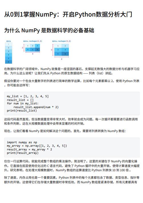 數(shù)據(jù)科學(xué)NumPy基礎(chǔ)與應(yīng)用詳解：從入門到實踐的全方位解析 PDF 下載 圖1
